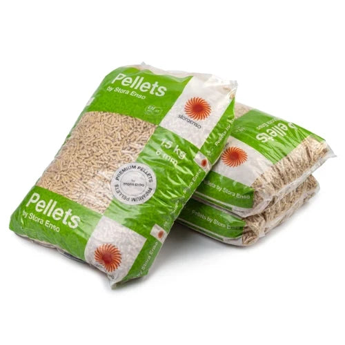 Dřevěné pelety STORA ENSO A1 6 mm – 15 kg / 80 pytlů × 15 kg / paleta 1 200 kg