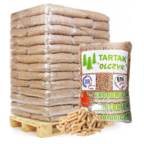 Pelety Olczyk – paleta 65 pytlů, 975 kg dřevěného paliva