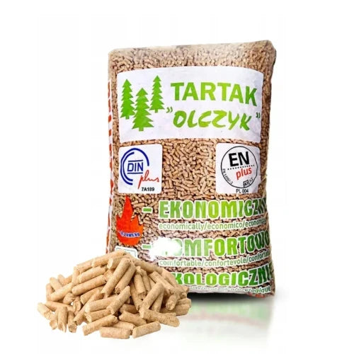 Pelety Olczyk – paleta 65 pytlů, 975 kg dřevěného paliva