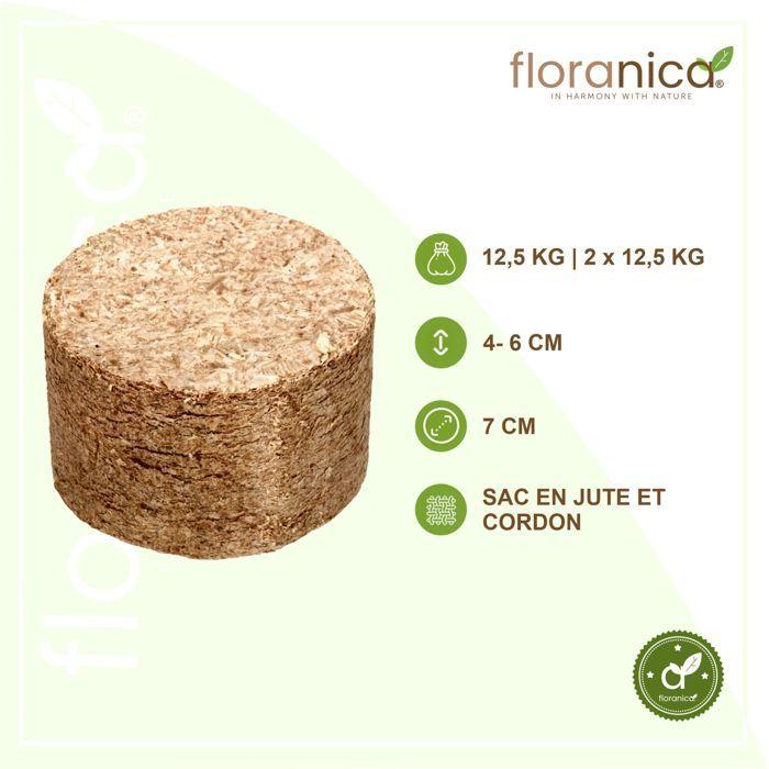 Dřevěné brikety Floranica Premium – 100% lisované dřevo – 5 × 12,5 kg (62,5 kg) – kulaté brikety do krbu – nízká vlhkost a kouřivost